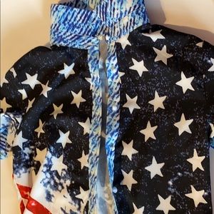 Flag button down shirt